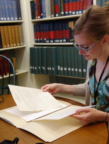 Michelle Smiley researching at the American Philosophical Society