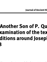 Daniel Crosby (M.A. candidate in Classics) publishes article in the Journal of Ancient History
