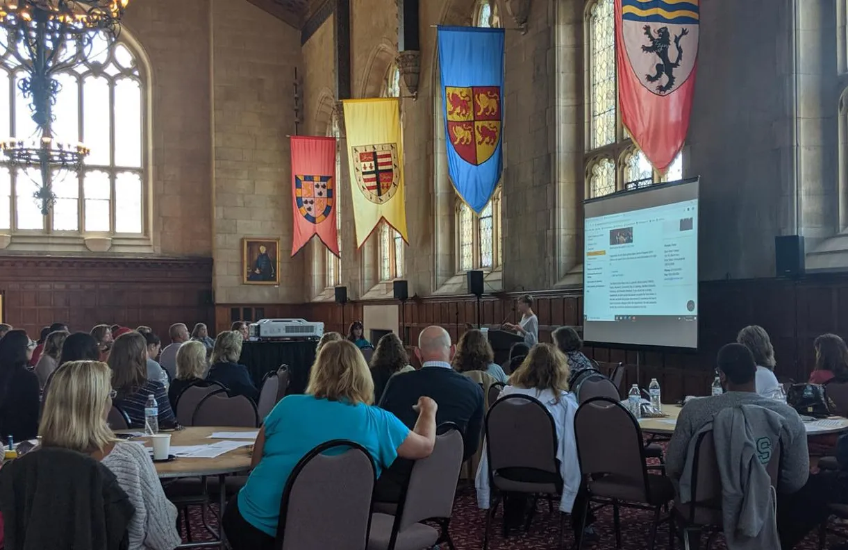 Staff gathered at the Great Hall