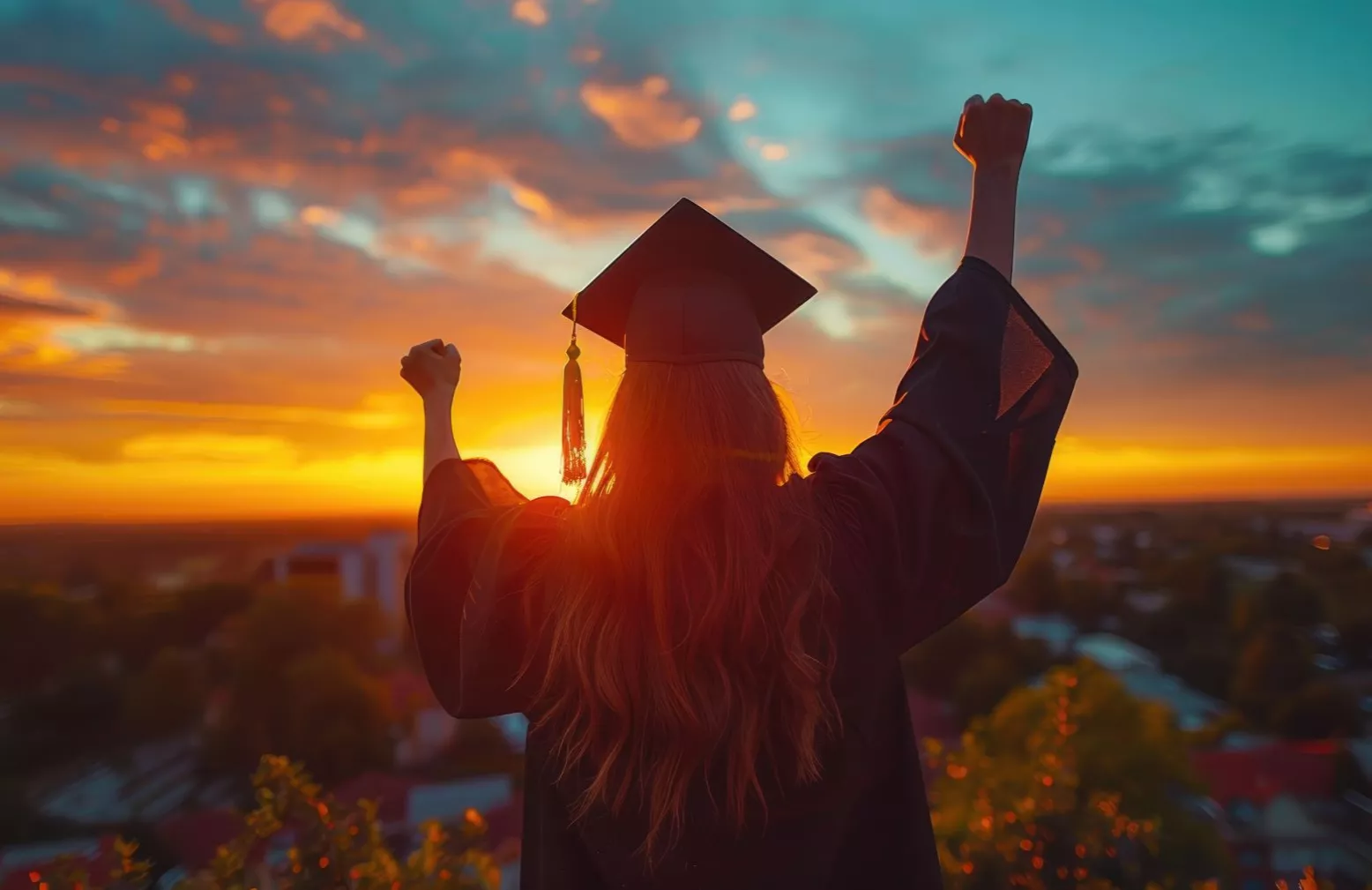 Graduate in the sunset