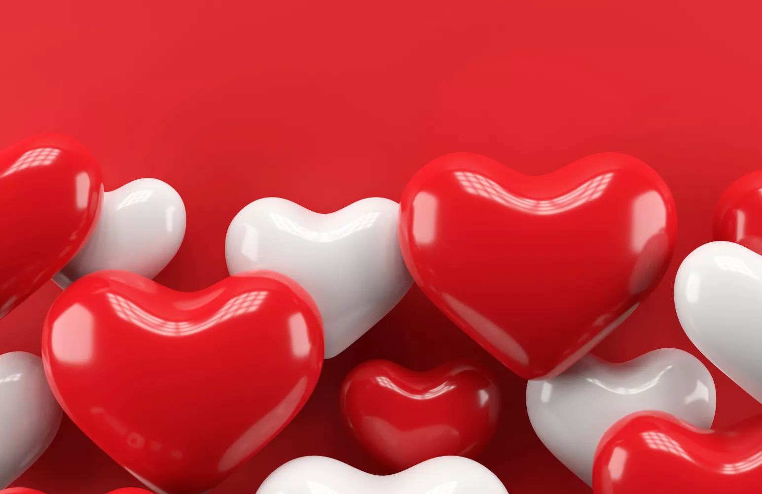 a picture of red and white hearts on a red background