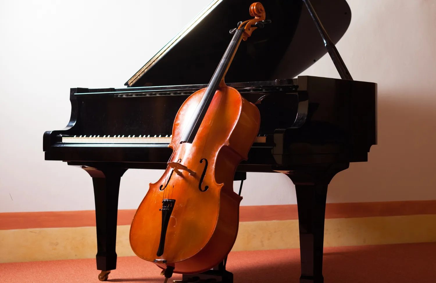 Piano and Cello stock