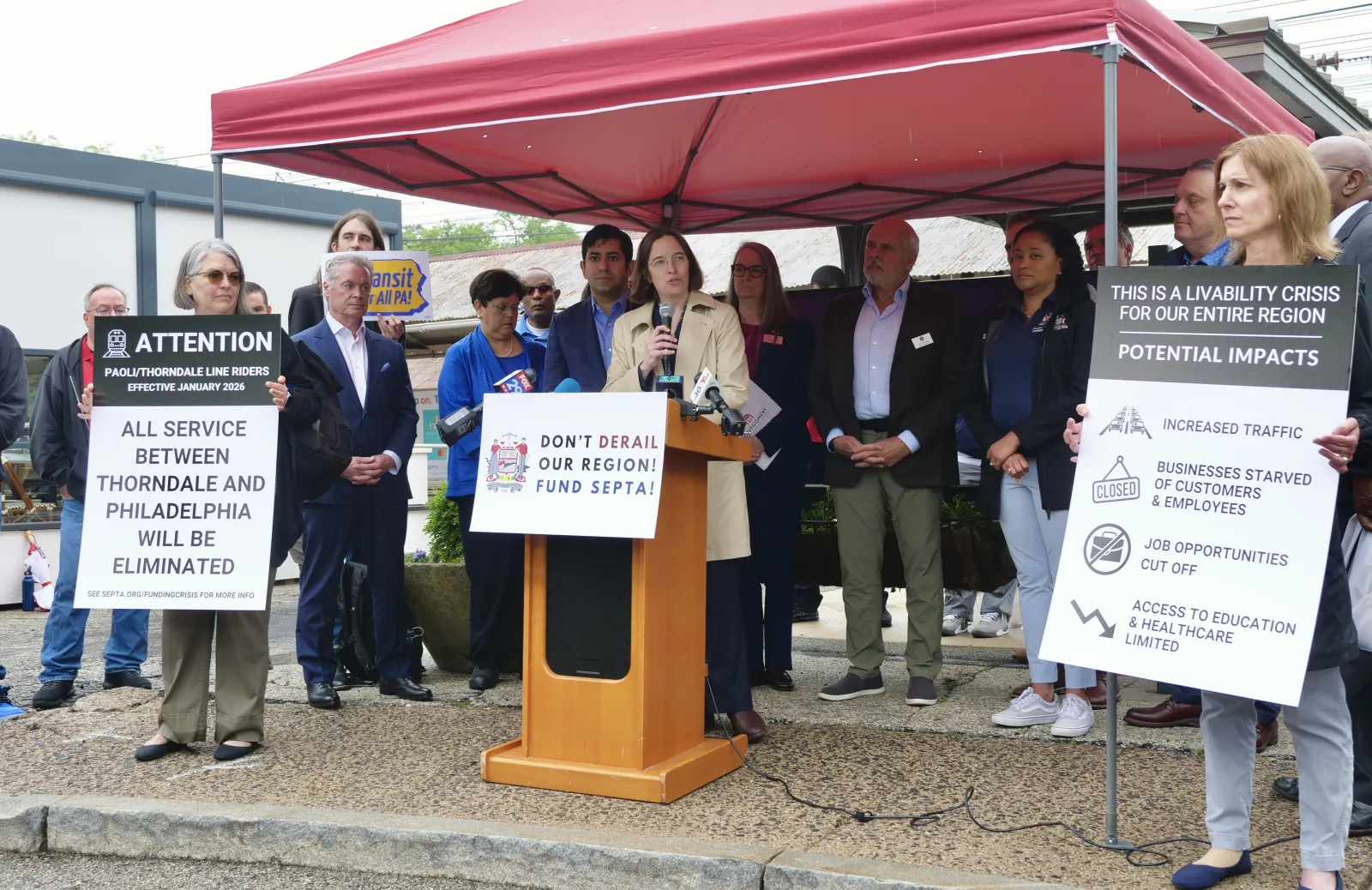 Wendy speaking at press conference