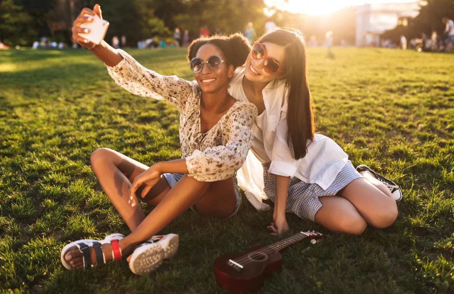 Summer selfie stock