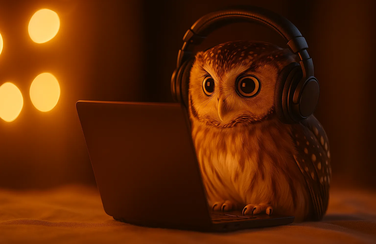 Owlly with headphones ai