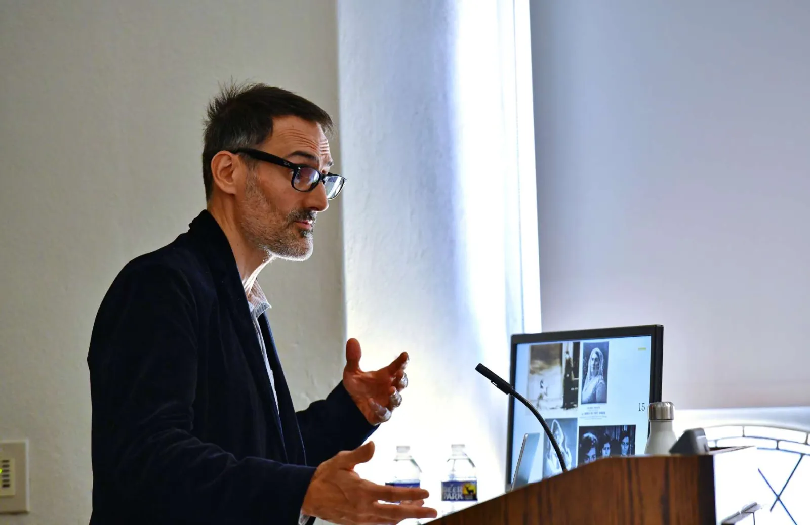 A man at a lectern
