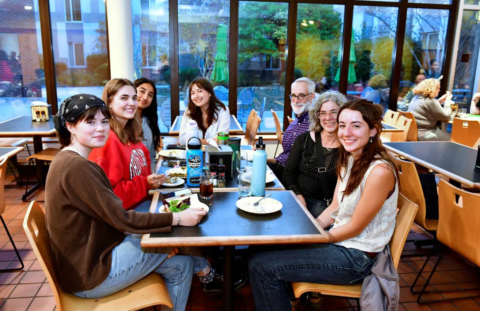 Group eating dinner