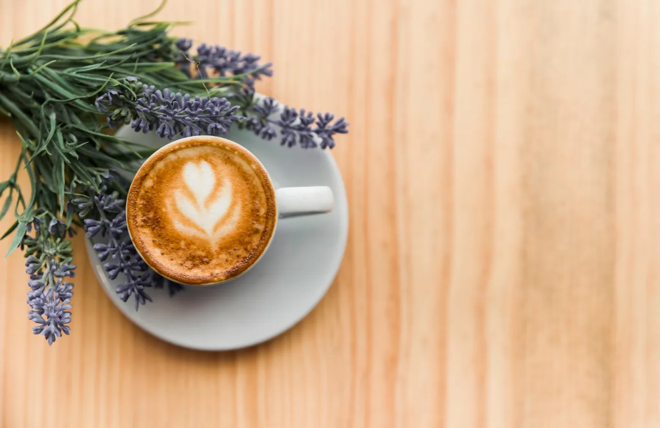 Coffee with a flower