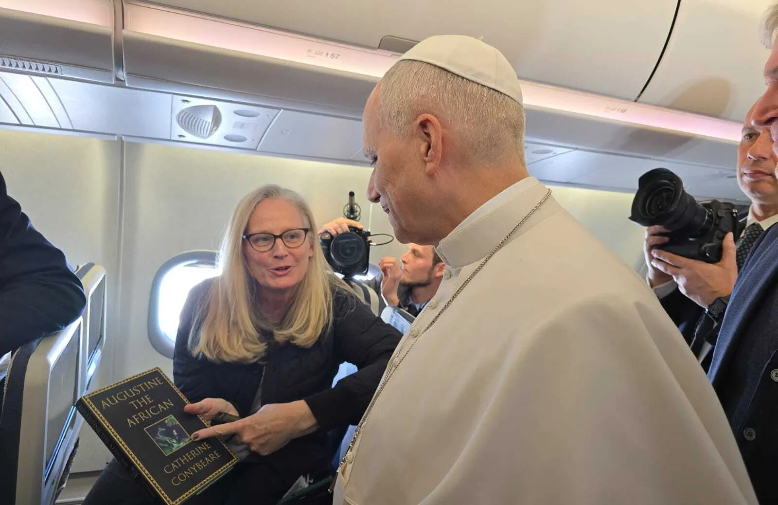 AP Reporter discusses Catherine Conybeare's book Augustine the African with Pope Leo on a plane