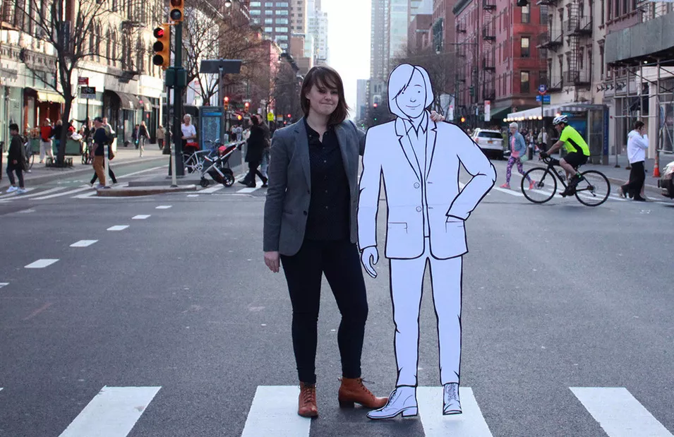 Maggie Larson '10 on the street 