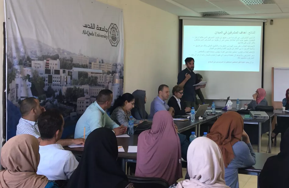Community meeting to discuss findings from the study, held July 31, 2018, at Al-Quds University 
