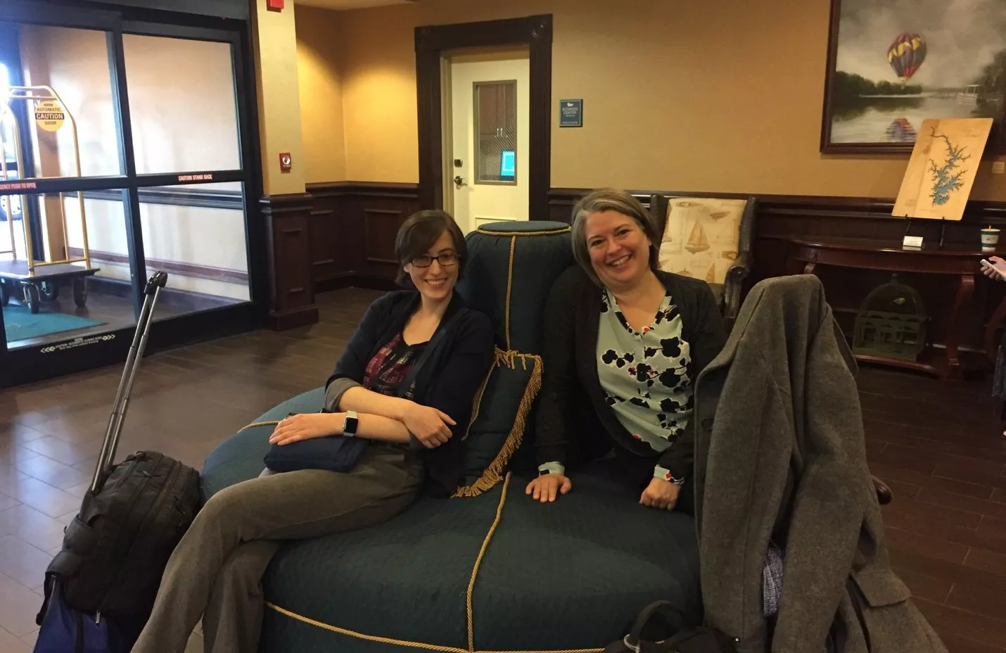Beth Seltzer and Jennifer Spohrer en route to the Think Tank.
