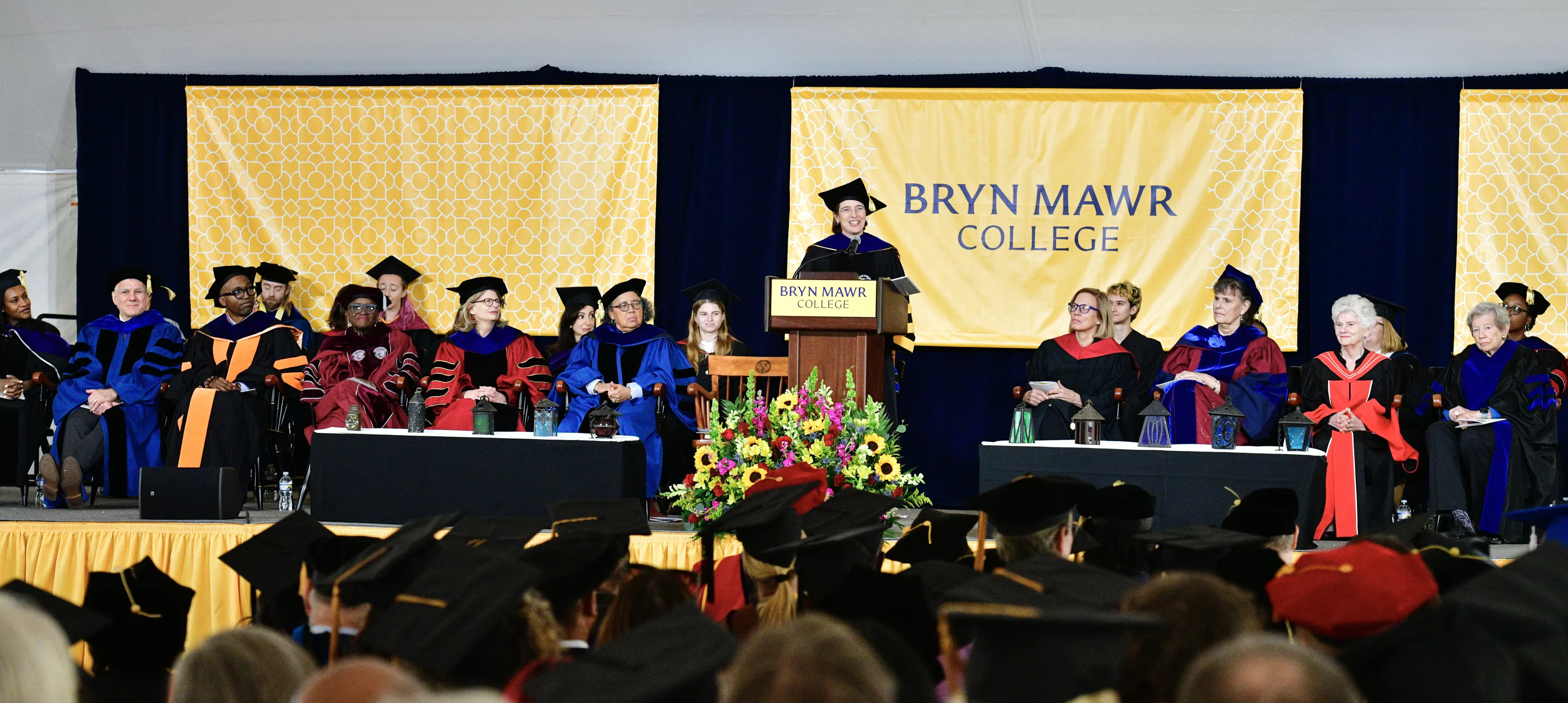 Wendy Cadge on stage at her Inauguration