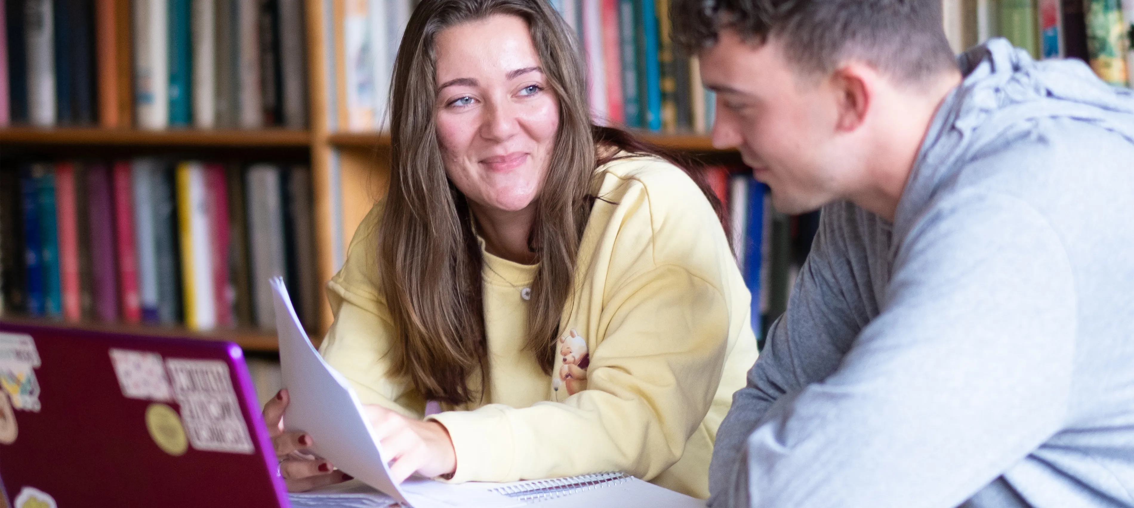 Students studying together in Bryn Mawr's master of social work degree program