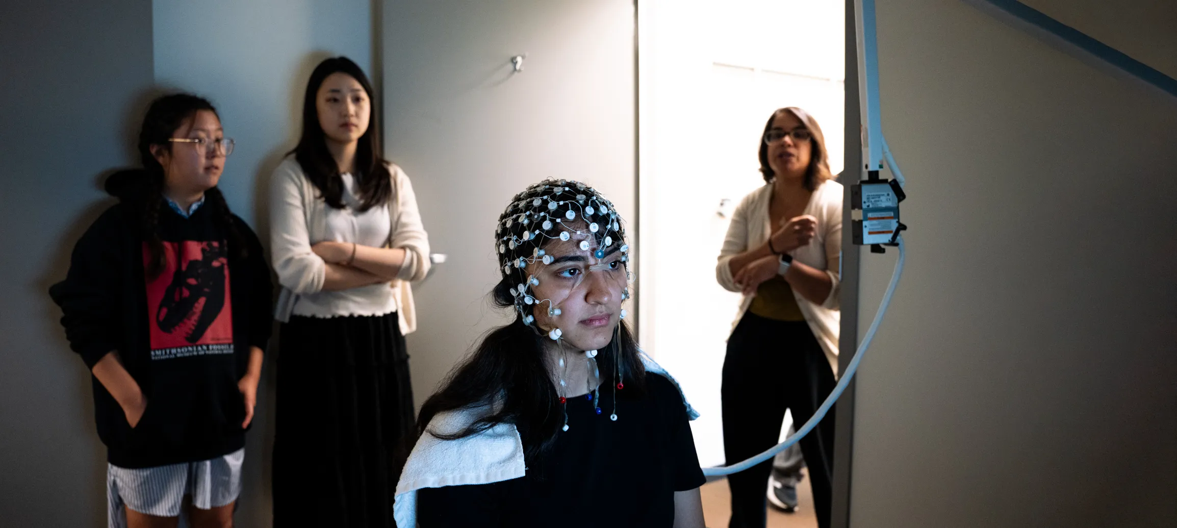 students working in the lab