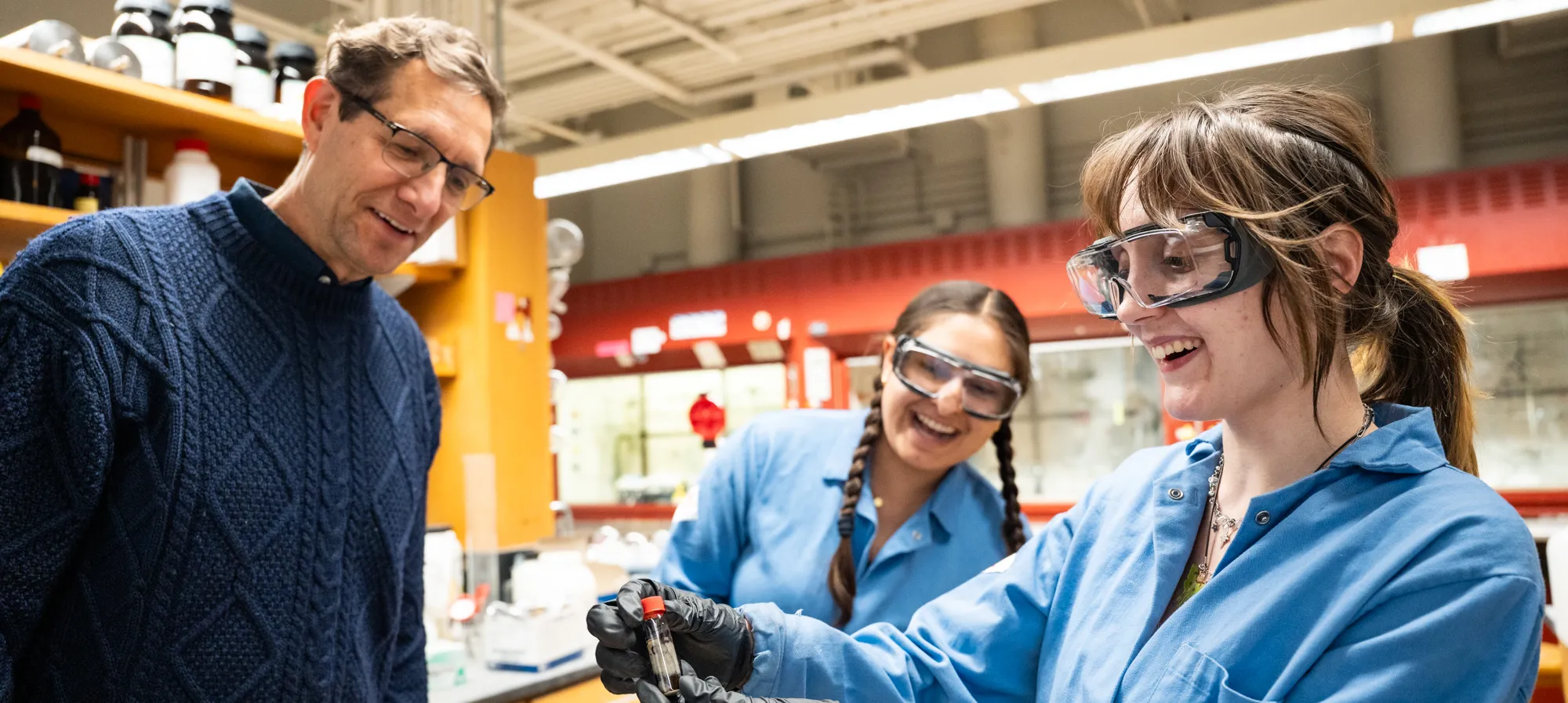 faculty and students collaborating on undergraduate research