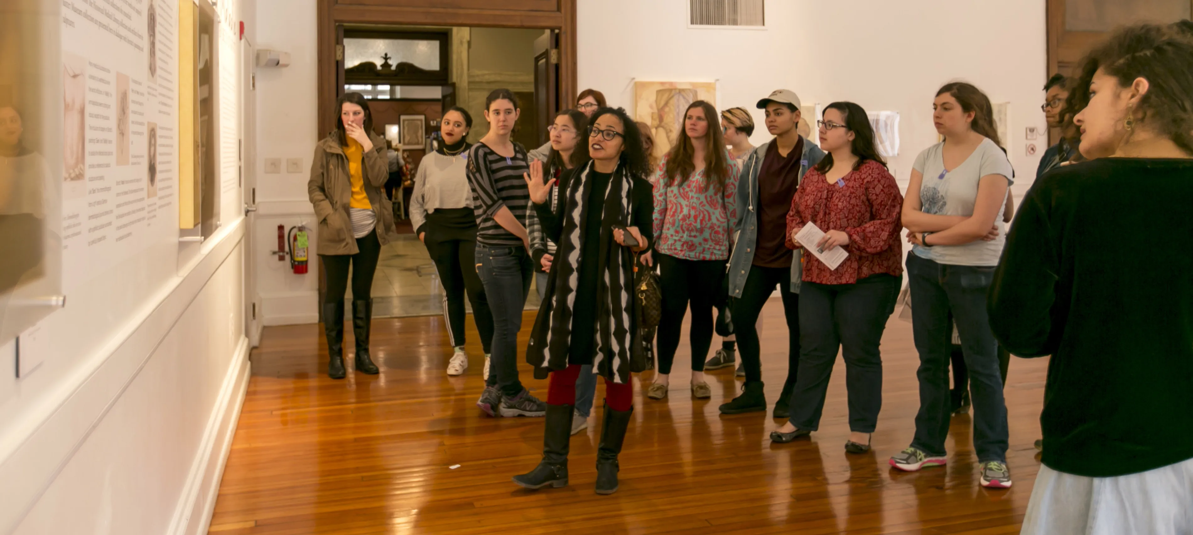 Bryn Mawr Art History students in a gallery