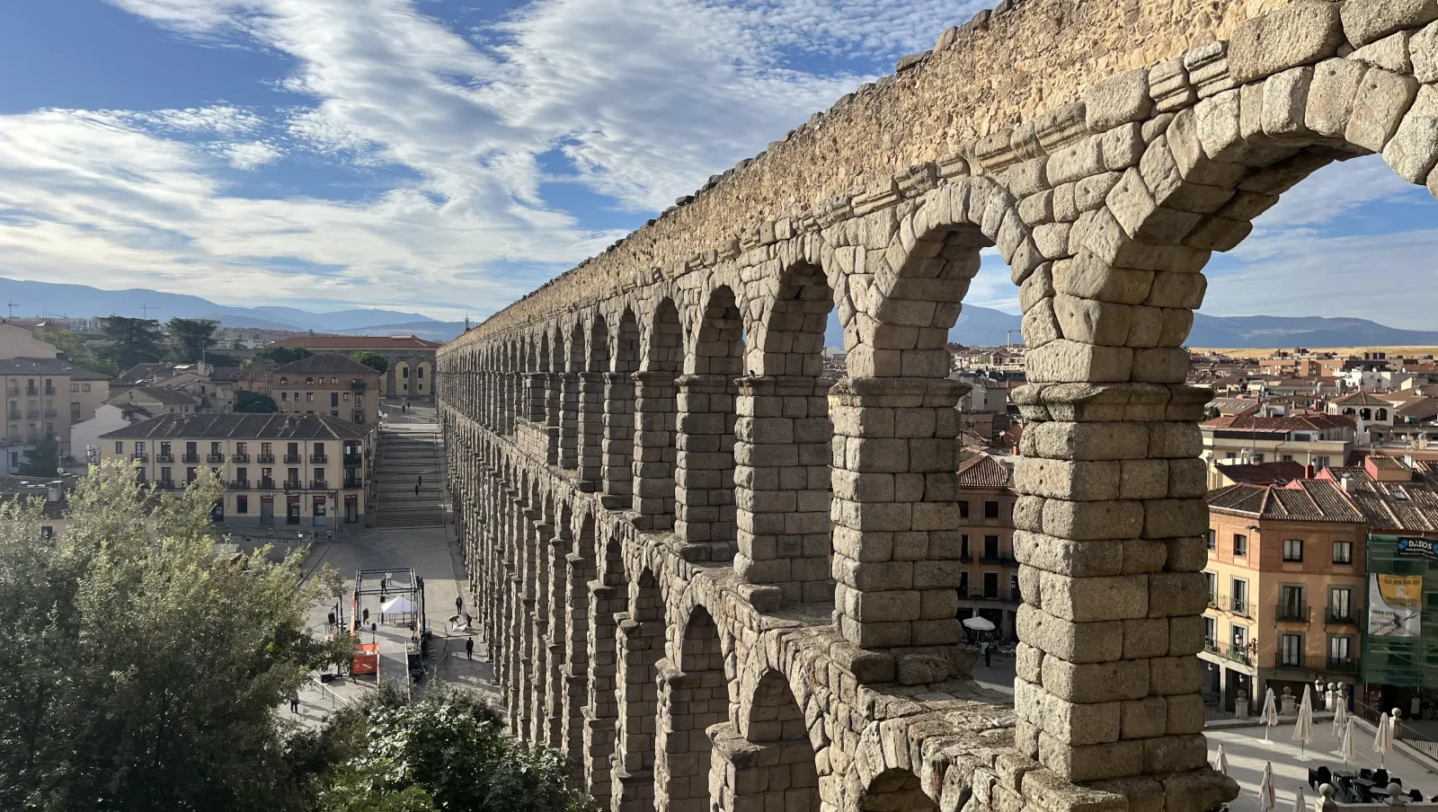 an image of an ancient Roman aqueduct in Spain