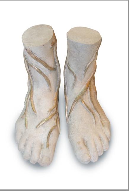 Cecilia Paredes' feet cast in plaster