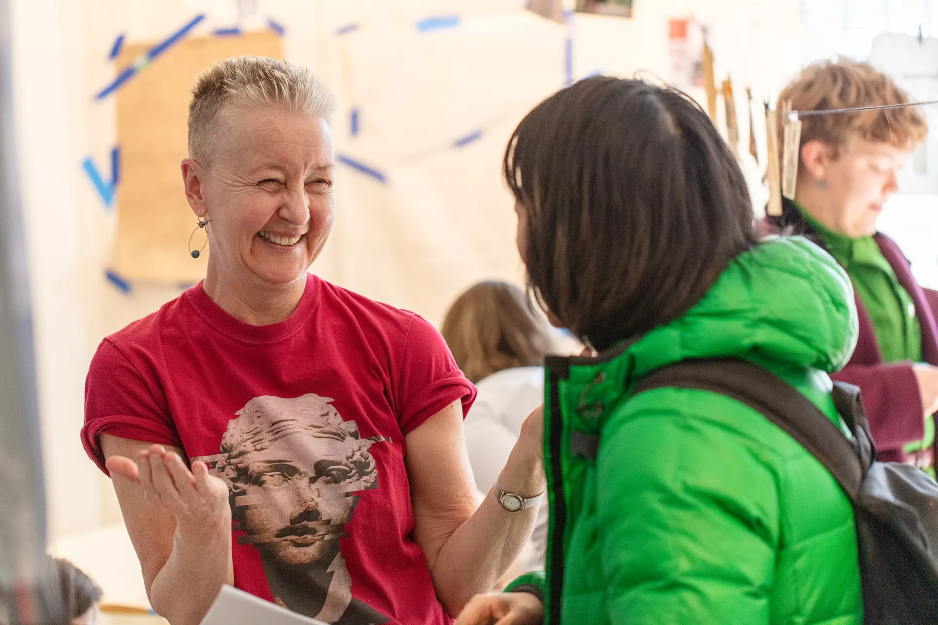Lynne encourages a student
