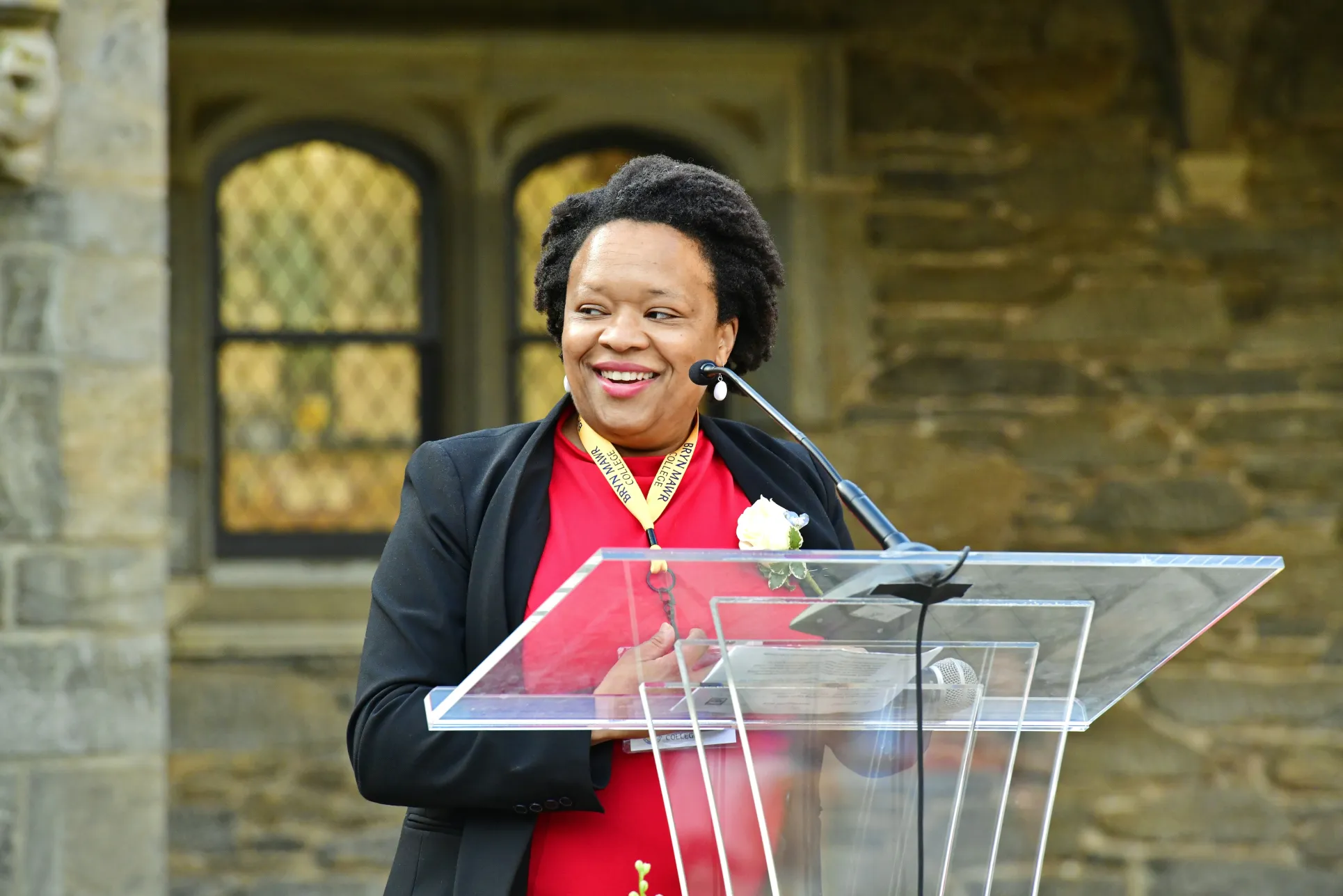 Millie Bond ’05 speaks at the ARCH Project unveiling. 
