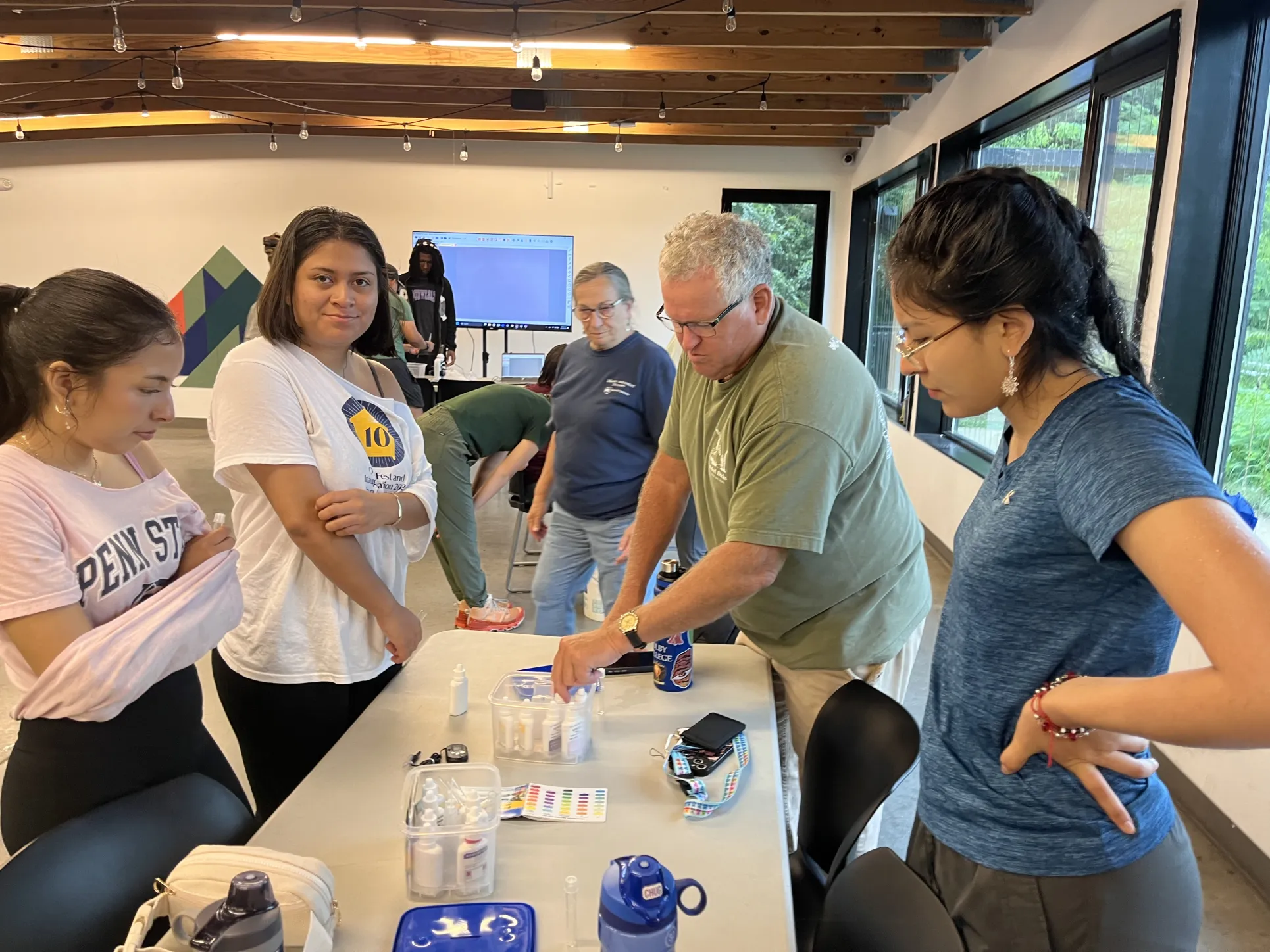 STEMLA Fellows with Prof. Don Barber (Geology/Environmental Studies) at the Strawberry Mansion Reservoir.
