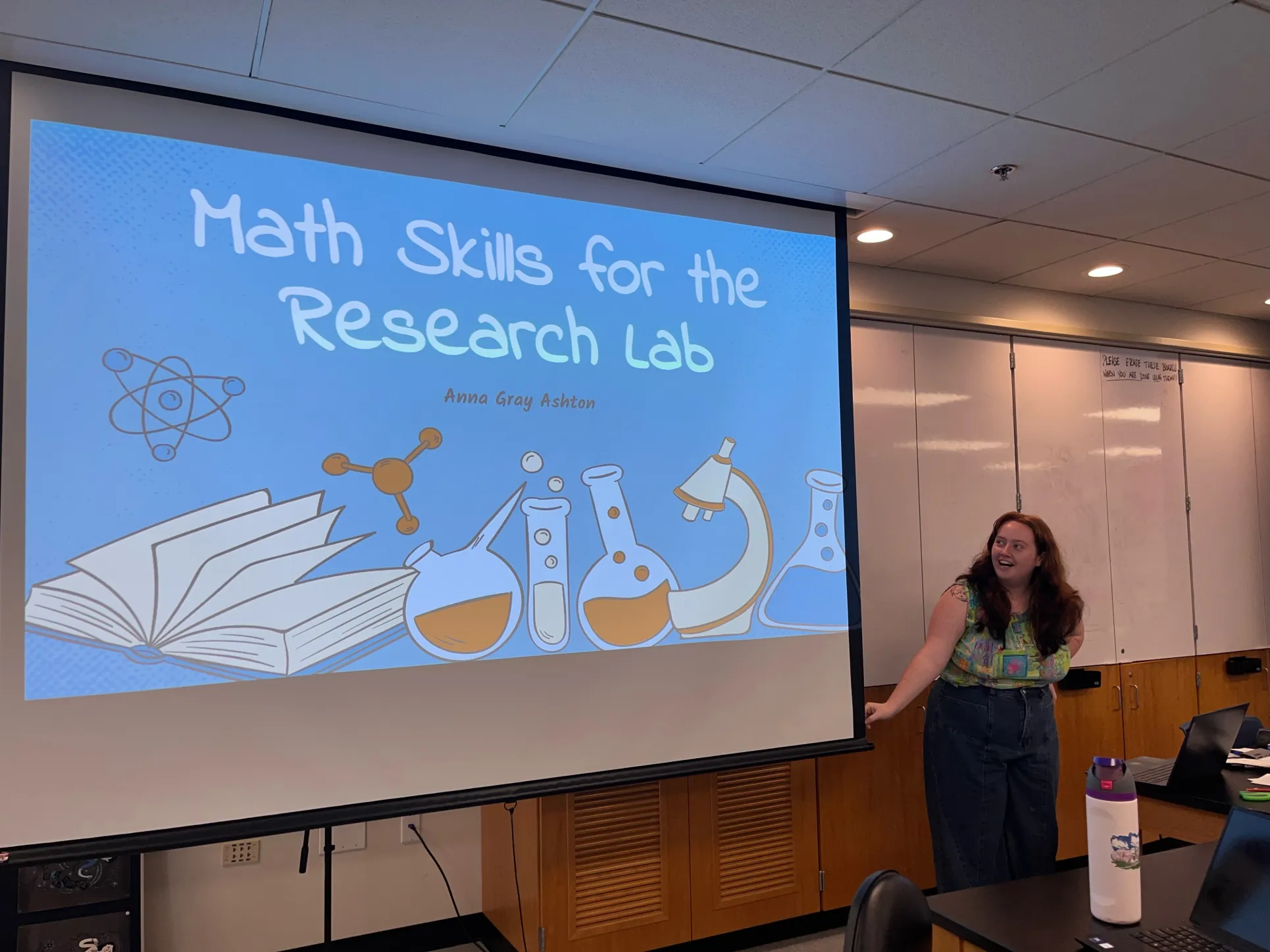 STEMLA '26 Fellow, Anna Gray gives a presentation on Math Skills to the STEMLA '29 cohort