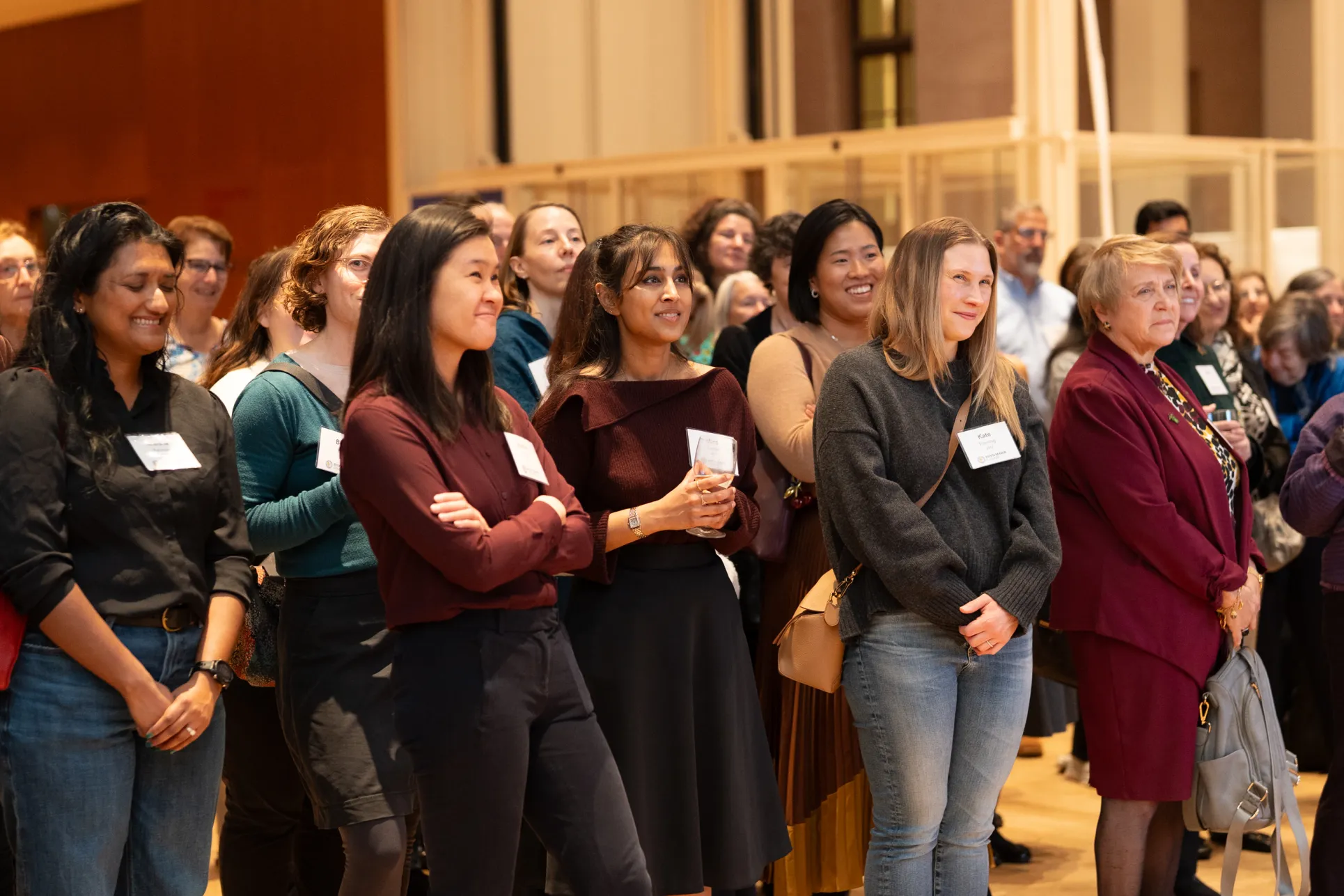 Alums listening to a presentation