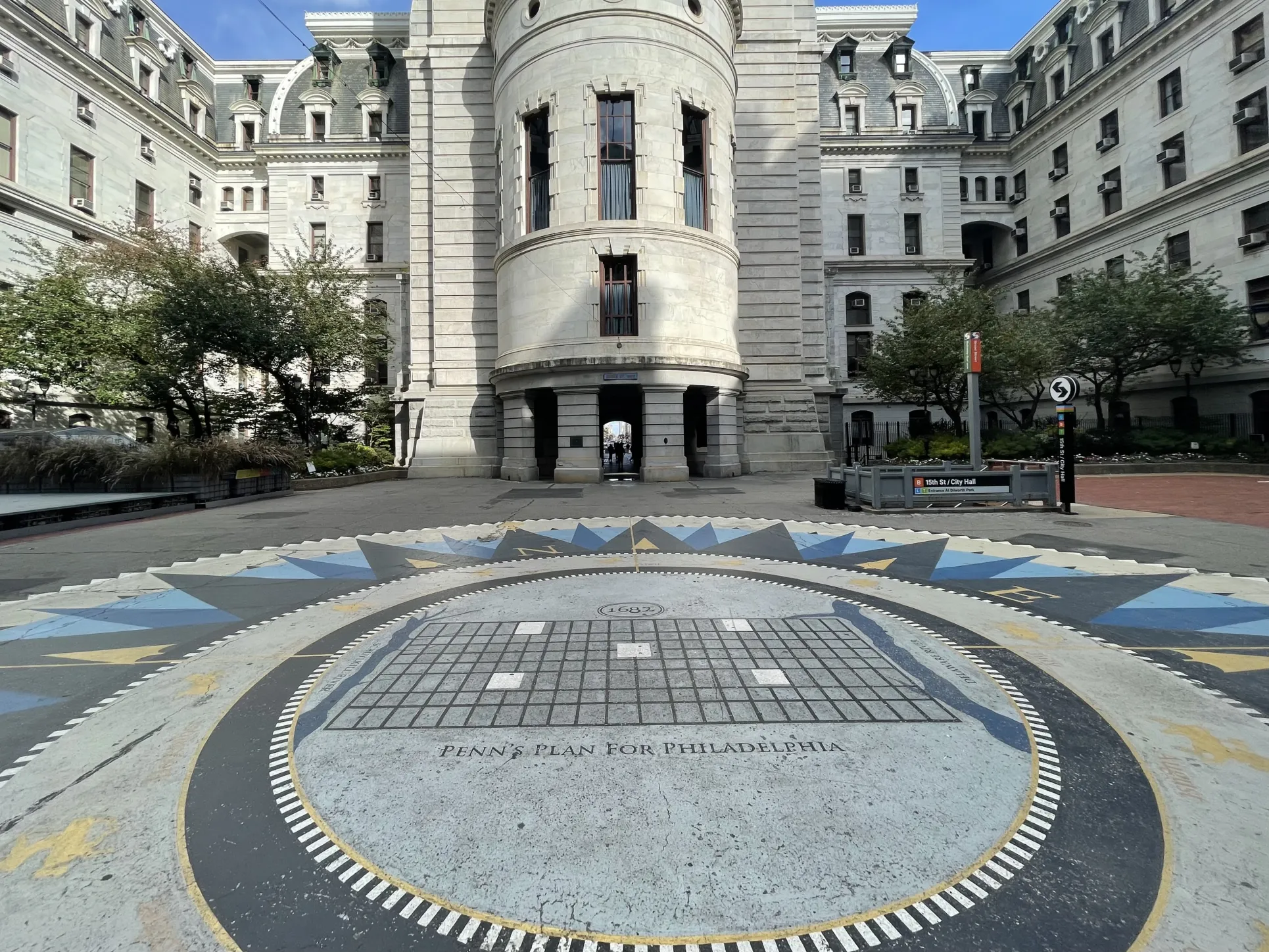 an image from the courtyard of Philadelphia's City Hall