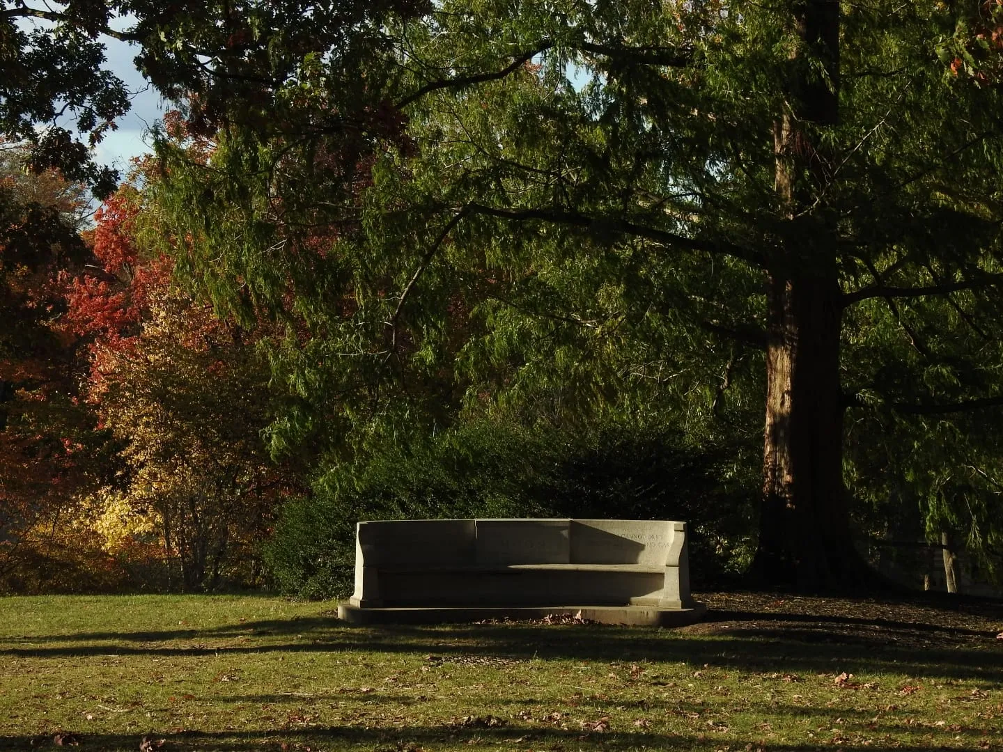 an image of the moon bench on Bryn Mawr's campus