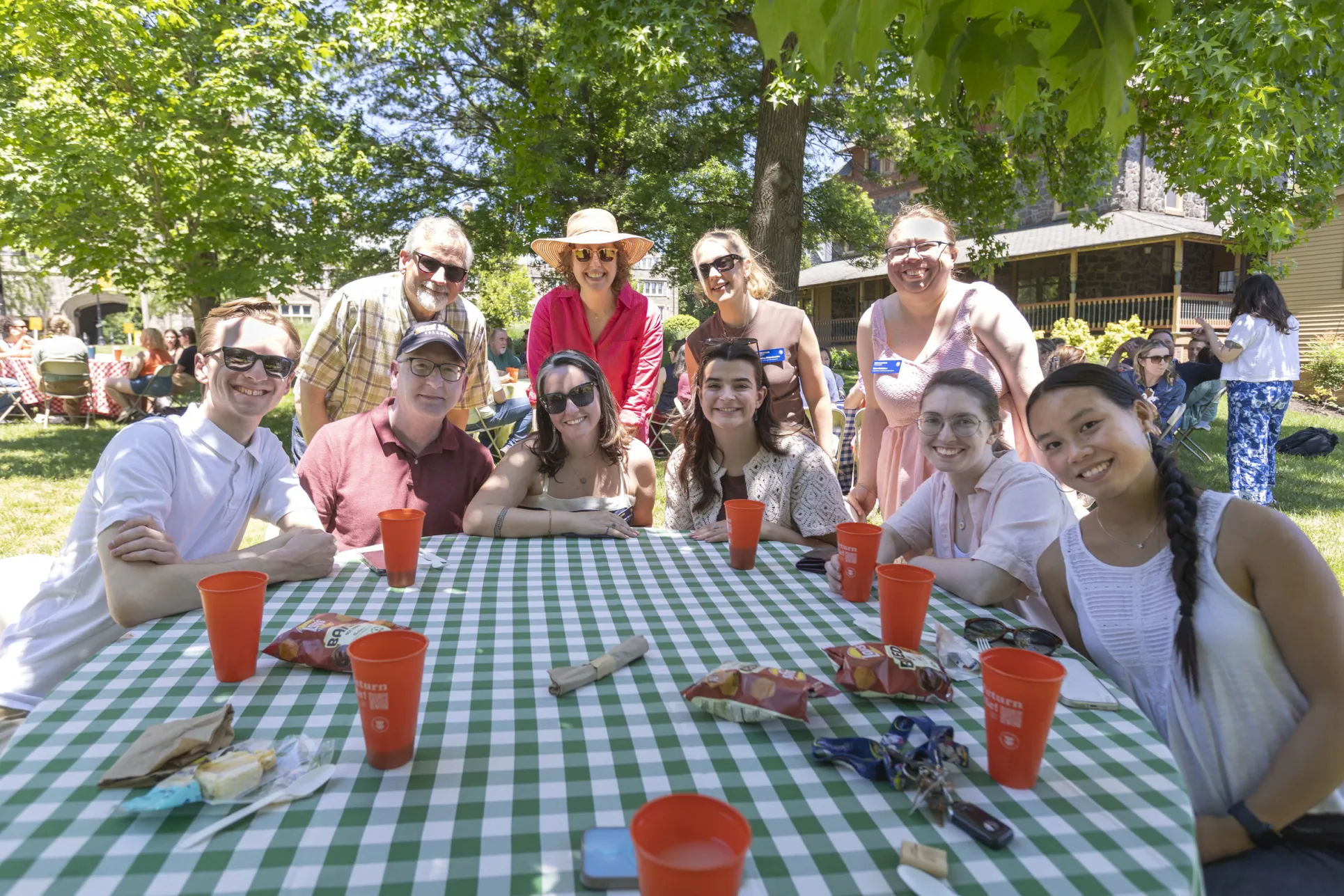 group of staff at picnic