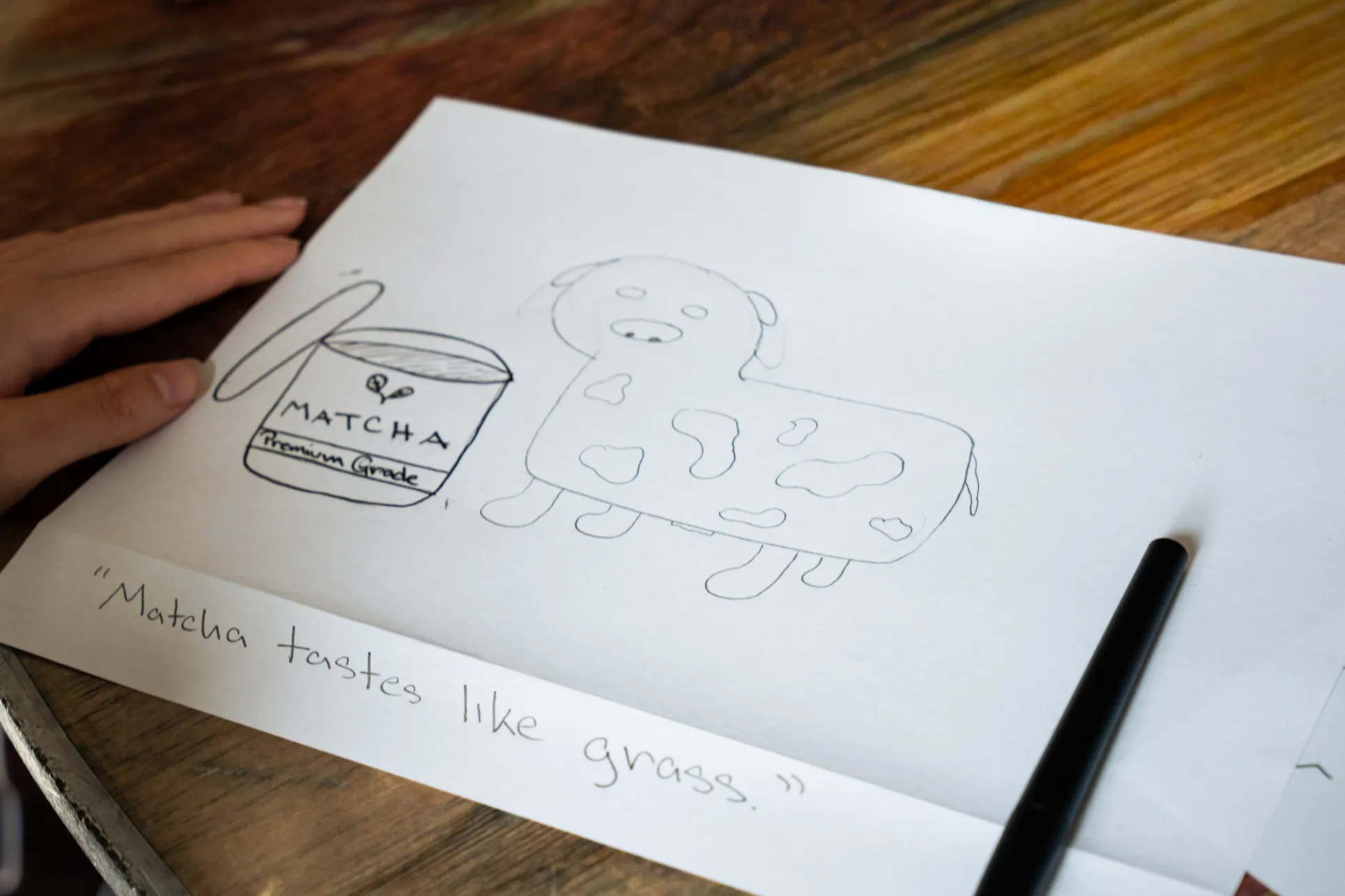 A student-drawn cartoon. Photo by Caroline Bittenbender.