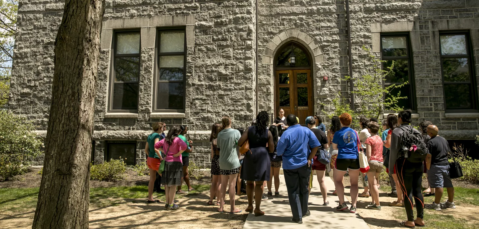 Tour Group in Front of Building