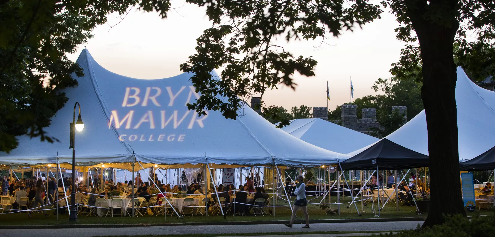 Reunion tent at twilight