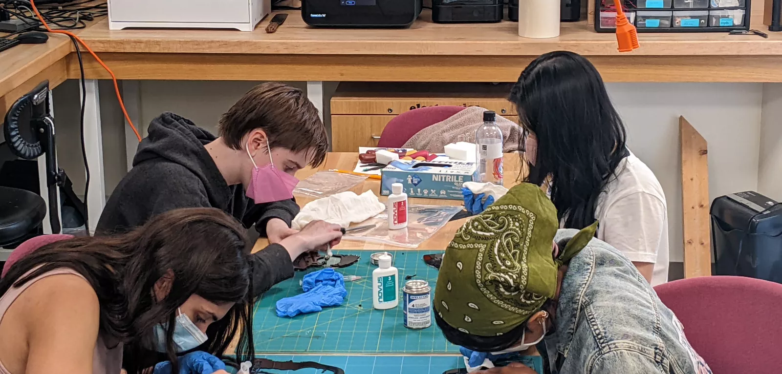 Digital Technology Interns at work in the Makerspace