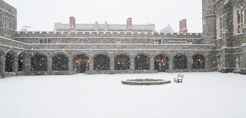 Cloisters covered in snow
