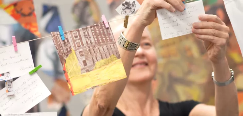 Lynne Huffer adds collage element to her installation