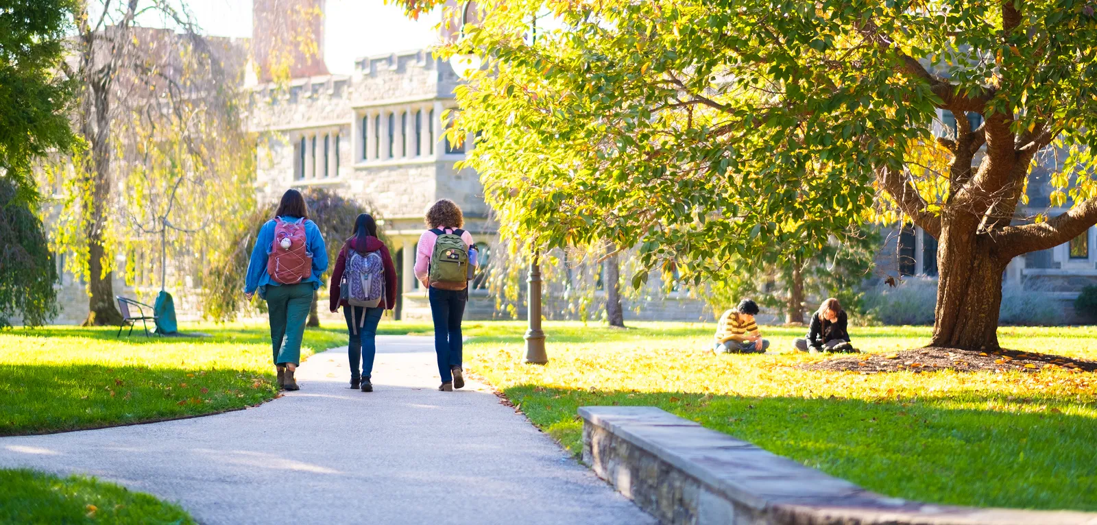 Students Walking in the Fall