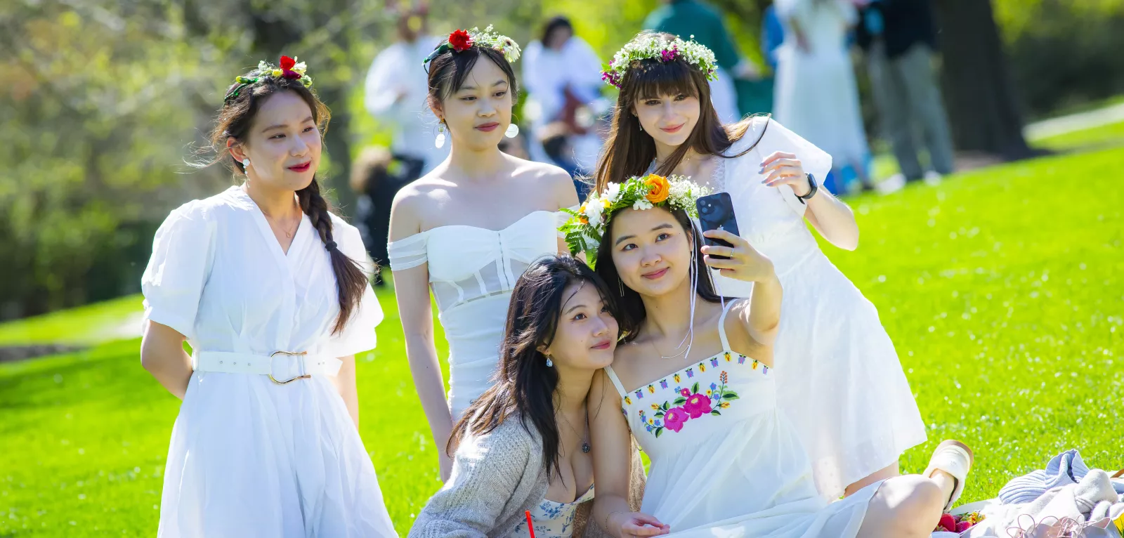 Students taking a selfie at May Day