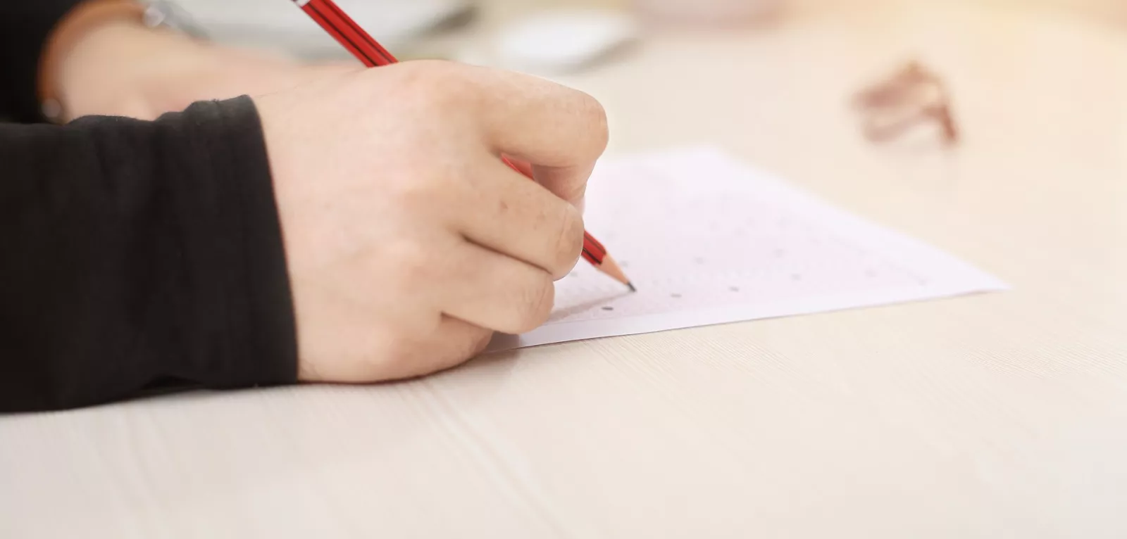 Student taking test