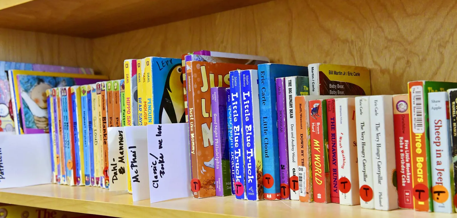 Bookshelf with children's books