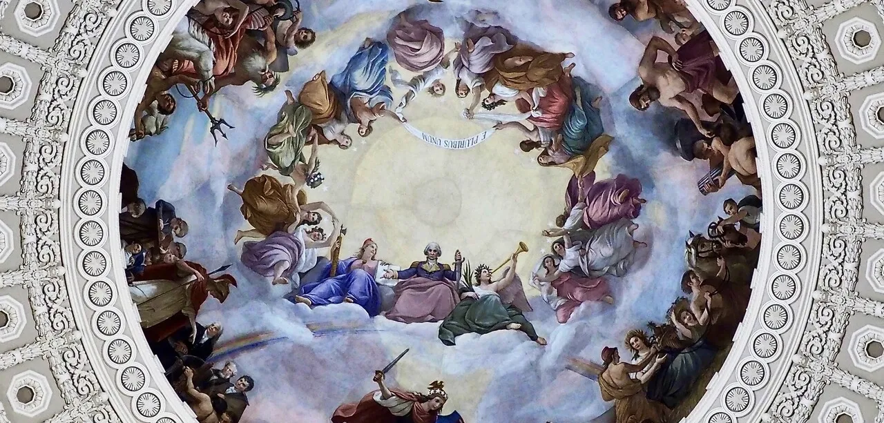  “The Apotheosis of Washington” by Constantino Brumidi, photo from Wikimedia Commons licensed under the Creative Commons Attribution-Share Alike 4.0 International license.