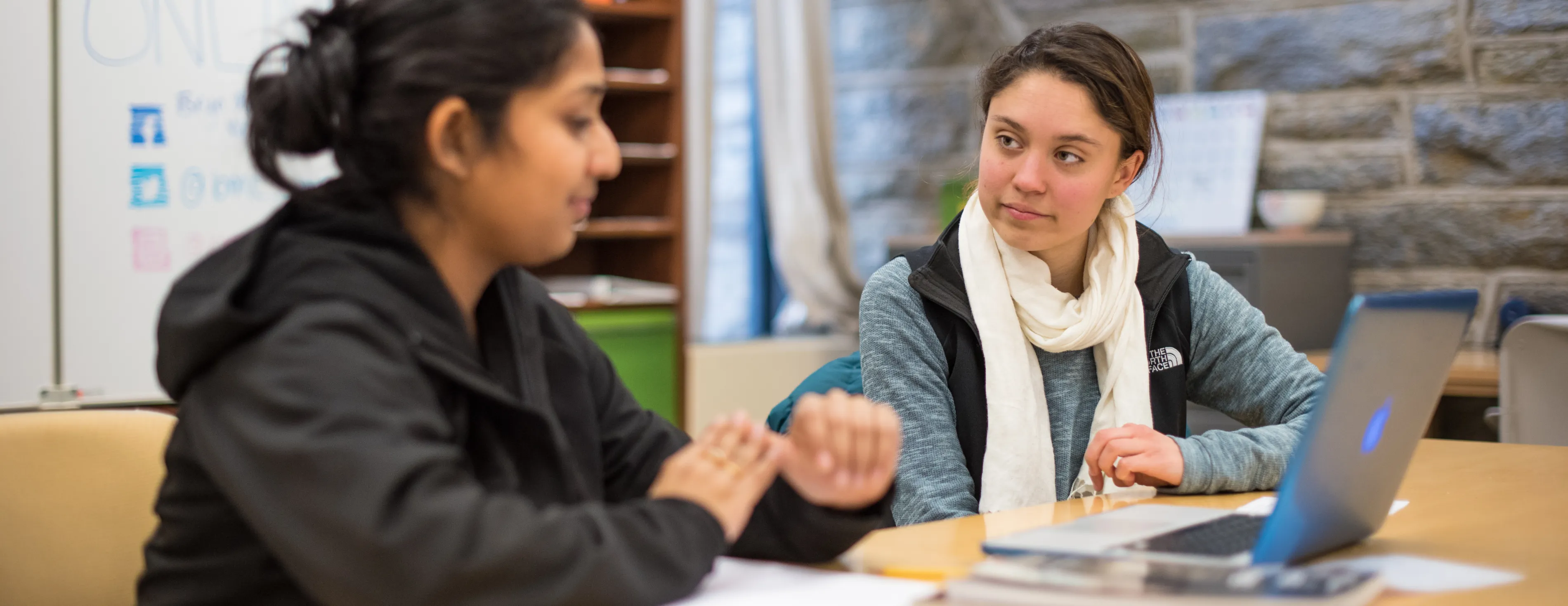 students talking in Dalton classroom