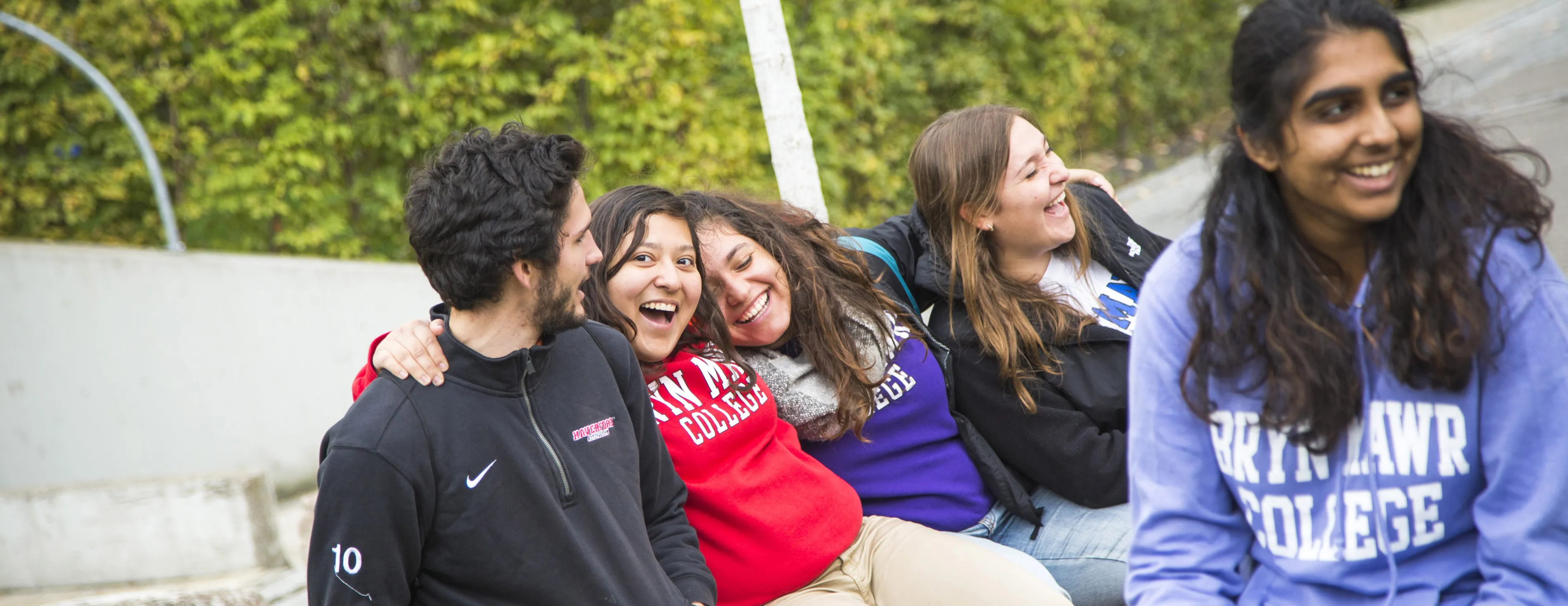 Bryn Mawr and Haverford College students embrace