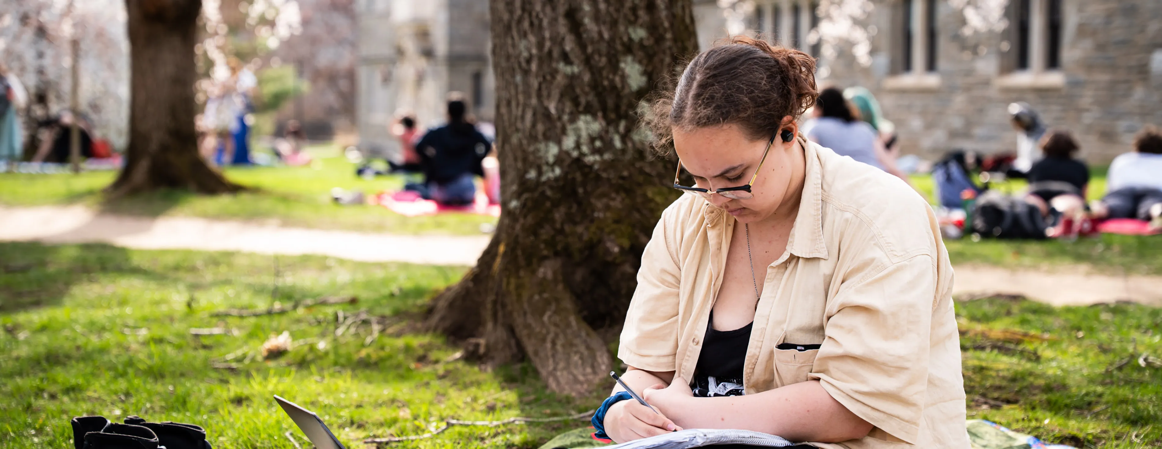 Bryn Mawr College Creative Writing Major Under a Tree