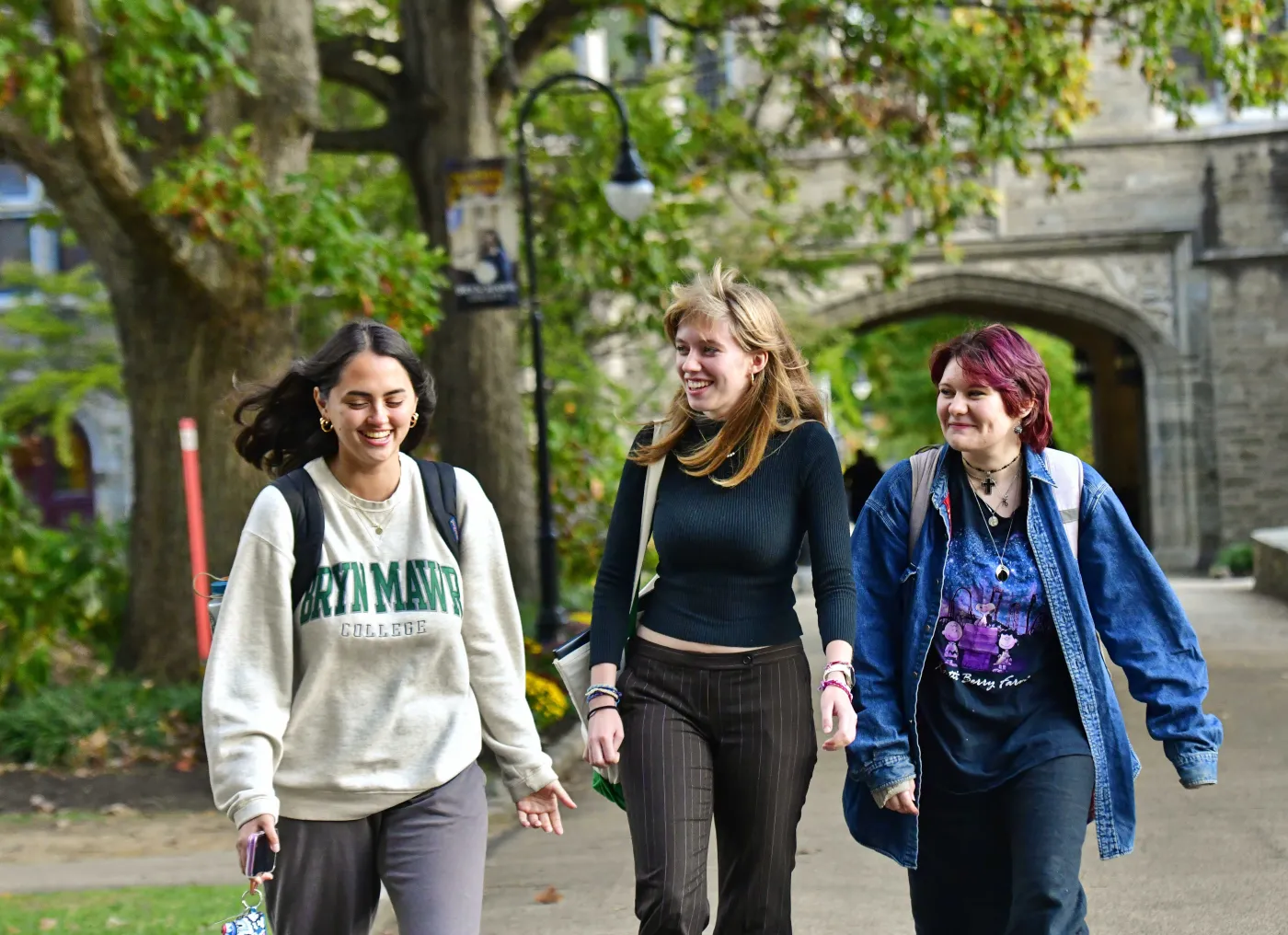 students walking on campus