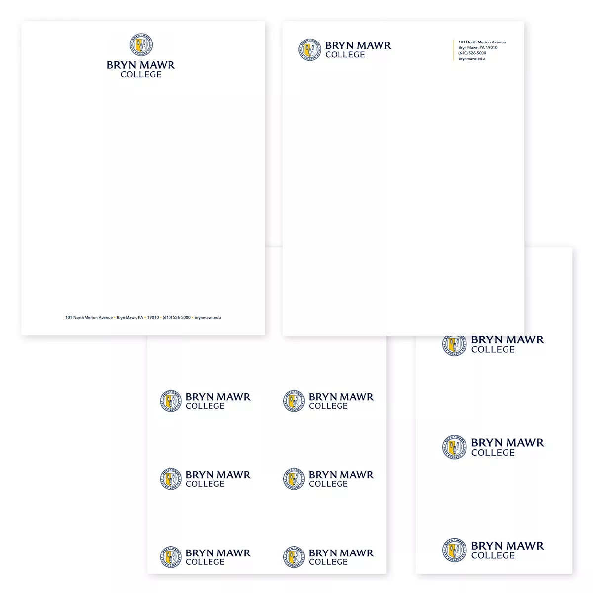 Thumbnail depiction of BMC letterhead and nametag options