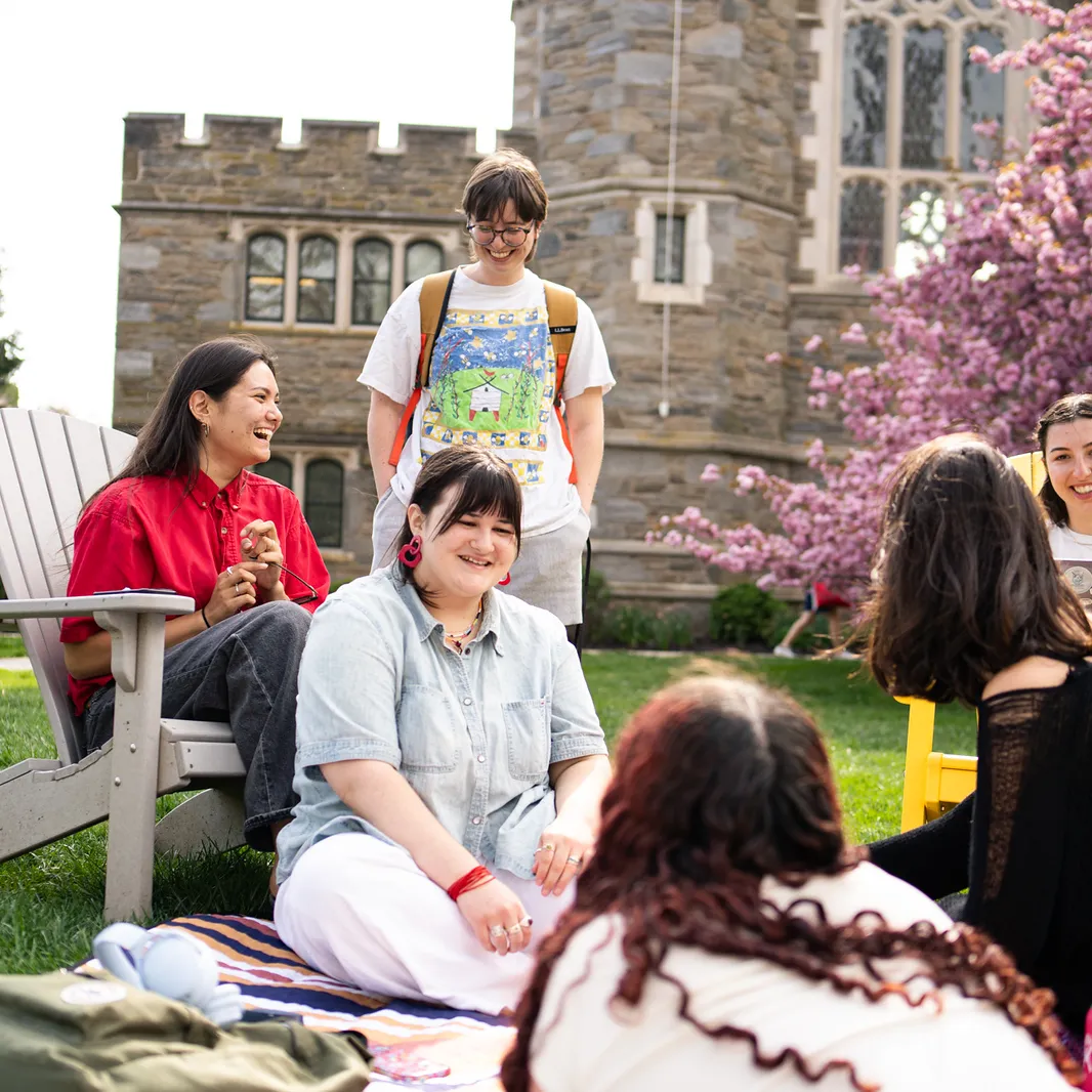 BMC Students and Cherry Blossoms