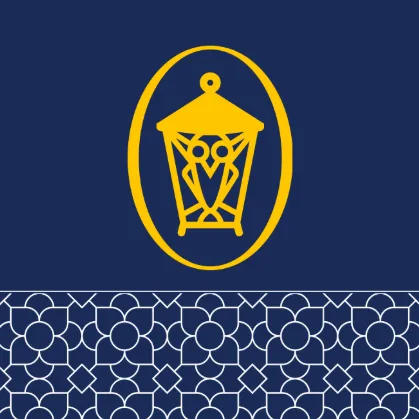 An illustration of a lantern on a navy background