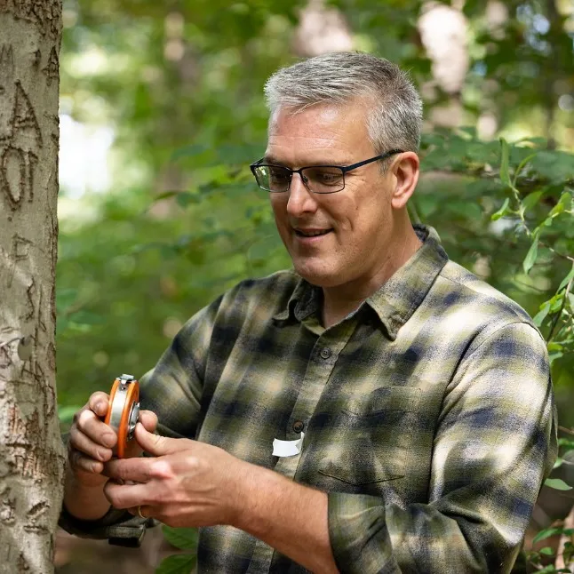 faculty member doing research in the field